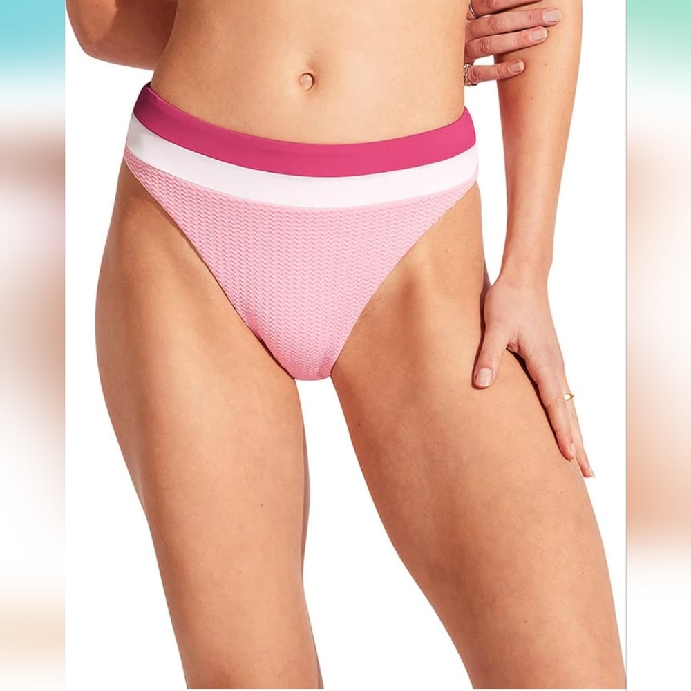 Seafolly Womens Rise High Cut Bikini Bottoms  Size 10 NWT